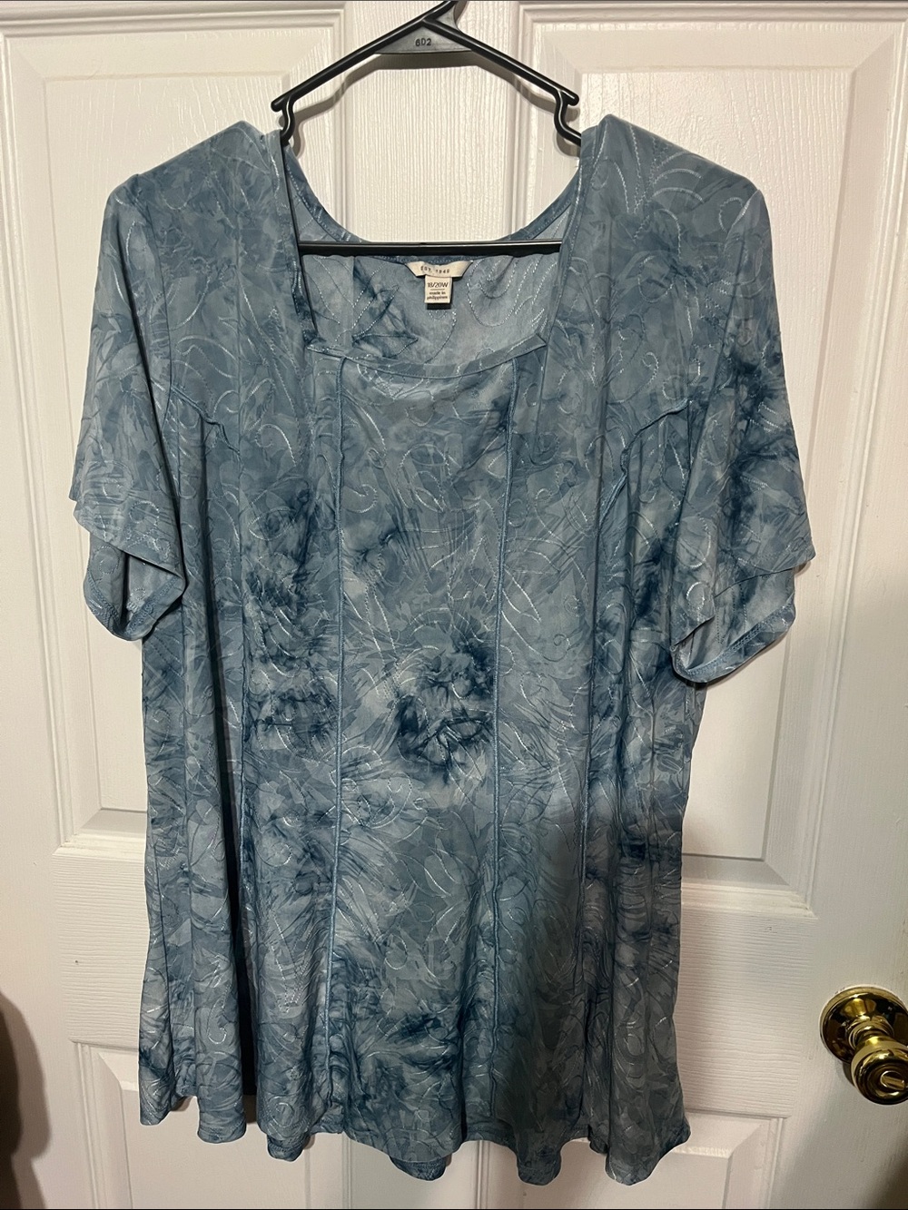 EST 1946 Light Blue Printed Short Sleeve Tunic Top